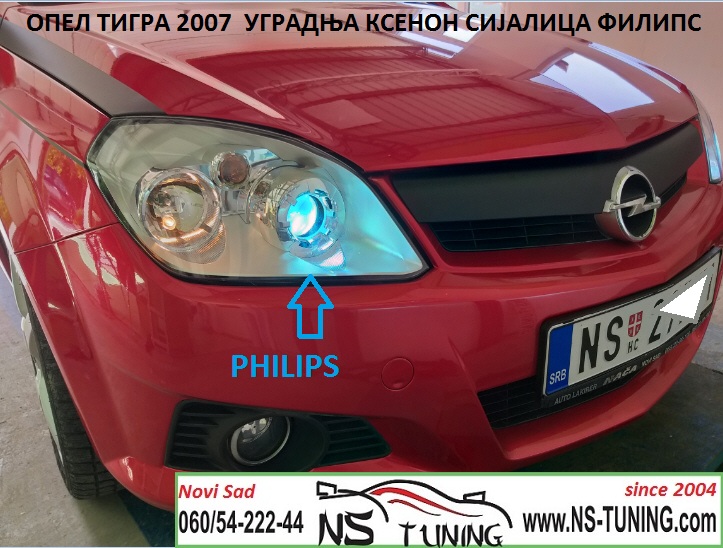 opel tigra twintop xenon svetla h7 sijalica philips balast trafo ugradnja novi sad tuning